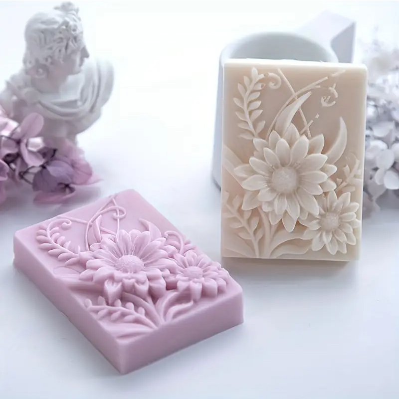 Soap Making Things - Molde de silicone quadrado de flor