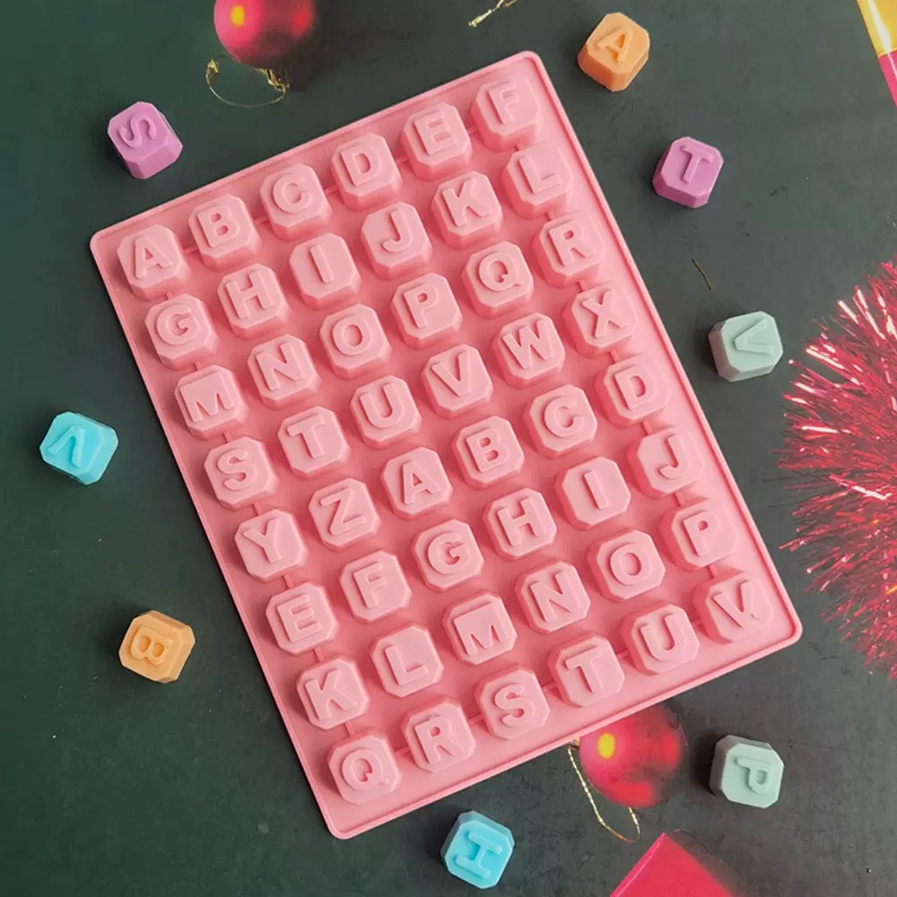Soap Making Molds - Molde de silicone com 48 letras