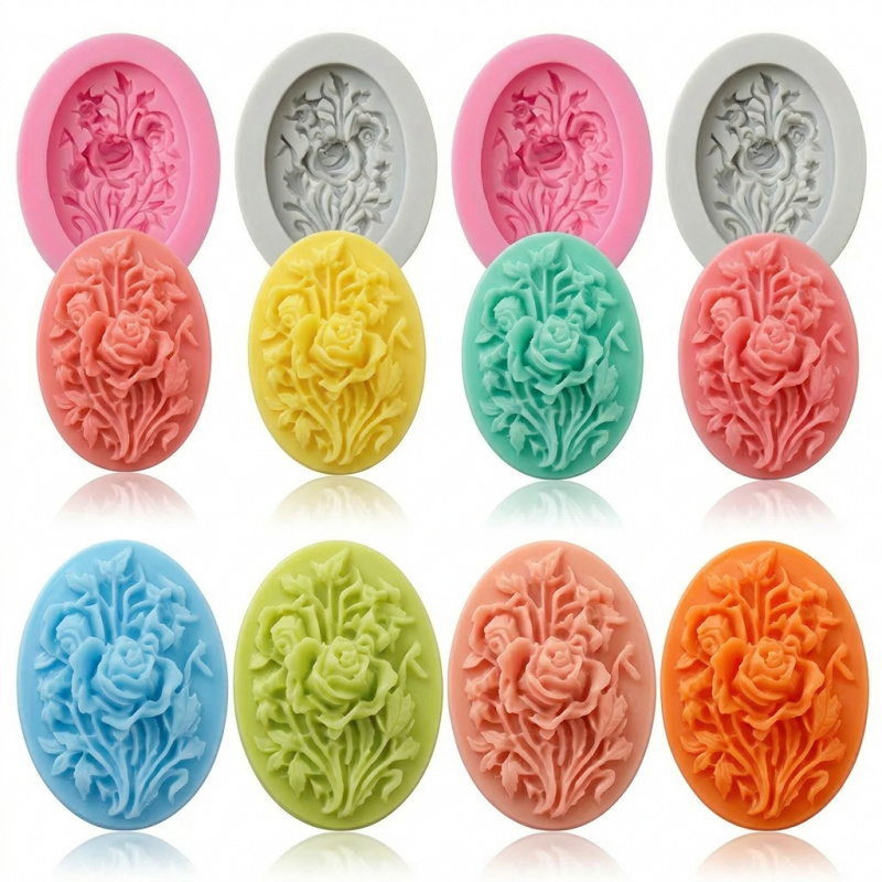Soap Making Molds - 4 moldes de silicone com formato